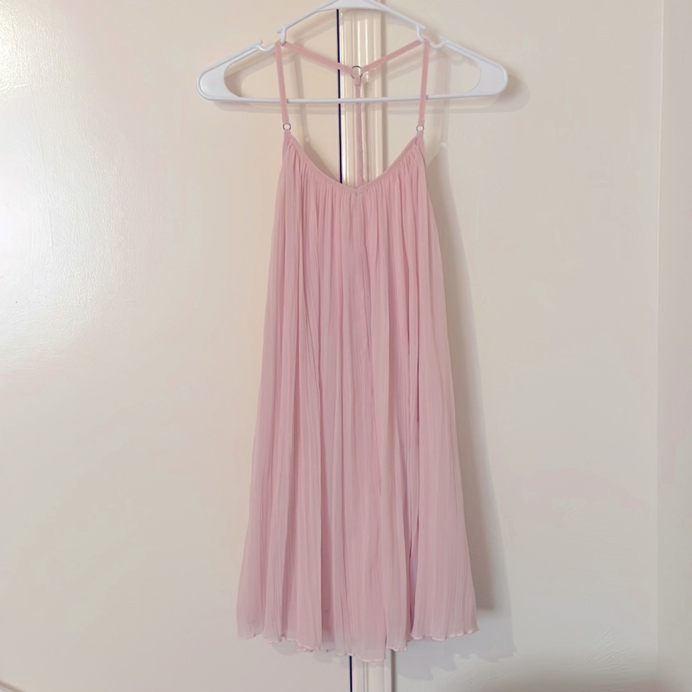 Abercrombie & Fitch Pink Chiffon Pleated Dress